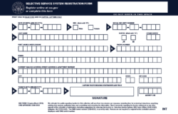 Selective Service System registration form